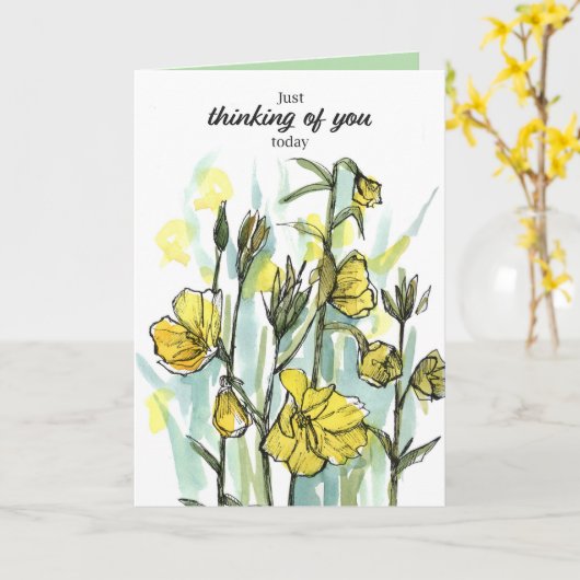 Thinking of You Today Prayers Wildflowers Kaart (Gele Bloem)