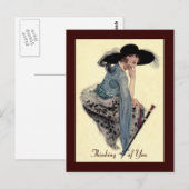 Thinking of You Twwards Glamour Postcard Briefkaart (Voorkant / Achterkant)