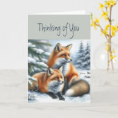 Thinking of You Vossen Dier Wildlife Natuur Kunst Kaart (Gele Bloem)