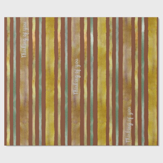 Thinking of you Watercolor stripes Cadeaupapier (Vlak)