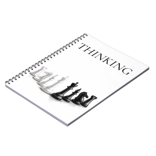 Thinking Quote Black Text Chess Pieces Notebook Notitieboek (Linkerzijde)