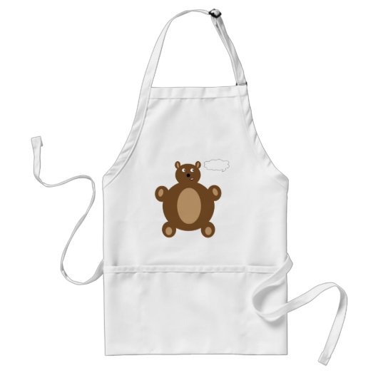 Thinking Teddy Bear Apron Standaard Schort (Voorkant)