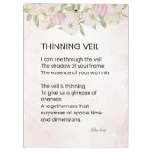 Thinning Veil - Awakening Poem Poster Klembord (Achterkant)
