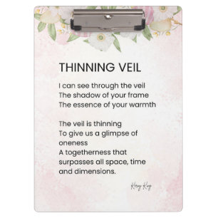 Thinning Veil - Awakening Poem Poster Klembord
