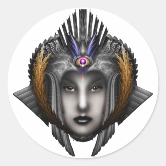 Thinosia Queen of Armageddon ISO Ronde Sticker (Voorkant)