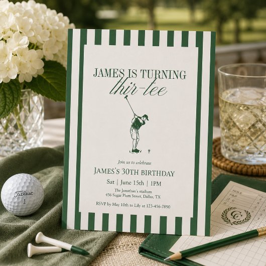Thir-Tee Golf 30e verjaardag Groene Streep Kaart