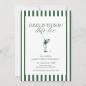 Thir-Tee Golf 30th Birthday Green Stripe Kaart (Voorkant)