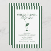 Thir-Tee Golf 30th Birthday Green Stripe Kaart (Voorkant / Achterkant)