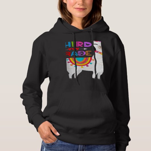 Third 3rd Grade Teacher No Prob Llama First Day Gi Hoodie (Voorkant)