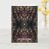 Third Eye Fractal Art Wenskaart Kaart (Gele Bloem)