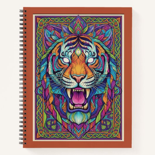 Third-Eye Roaring Tiger Spirit Zen tangle Journal Notitieboek (Voorkant)