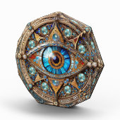 Third Eye - Turquoise Blauwe Gouden Mandala Fotoblokken (Rechts)