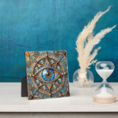 Third Eye - Turquoise Blauwe Gouden Mandala Fotoplaat (Insitu)