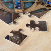 Third Eye - Turquoise Blauwe Gouden Mandala Legpuzzel (Zijkant)