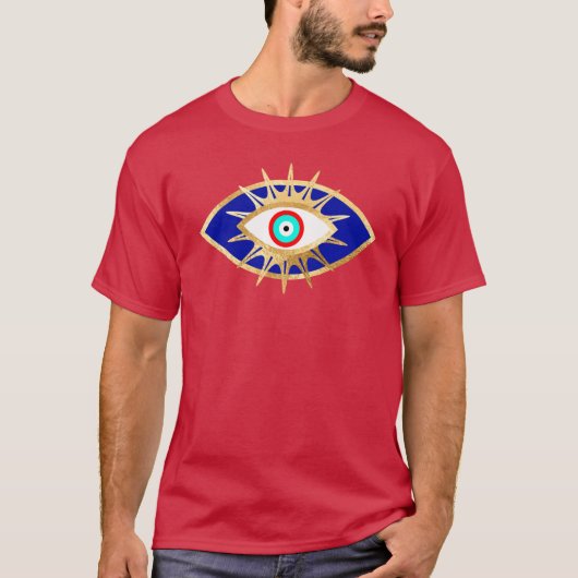 Third Eye Turquoise en Gold Glitter Look T-shirt (Voorkant)