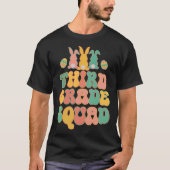 Third Grad Squad Teacher  Retro Groovy Easter Bunn T-shirt (Voorkant)
