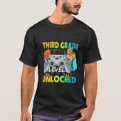 Third Grade Level Unlocked Gamer Back To School T-shirt (Voorkant)