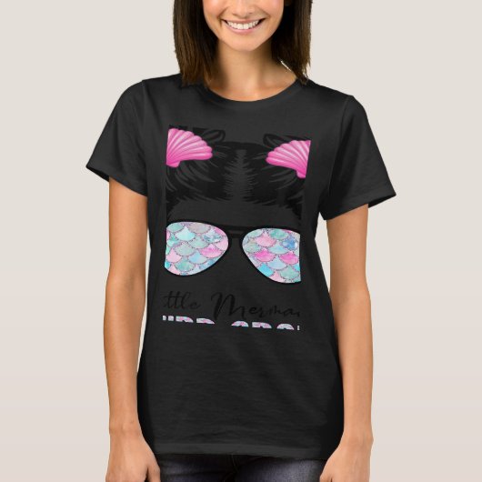 Third Grade Mermaid Messy Bun Back To School Tie D T-shirt (Voorkant)