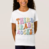 Third Grade Rock Terug naar School 3rd Grade Teach T-shirt (Voorkant)