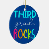 Third Grade Rocks Team 3rd Grade Teacher Keramisch Ornament (Rechts)