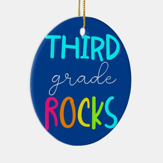 Third Grade Rocks Team 3rd Grade Teacher Keramisch Ornament (Rechts)