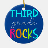 Third Grade Rocks Team 3rd Grade Teacher Keramisch Ornament (Voorkant)
