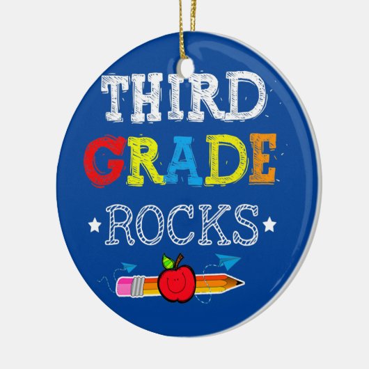 Third Grade Rocks Team 3rd Grade Teacher Keramisch Ornament (Links)