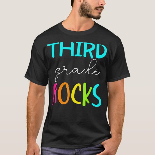 Third Grade Rocks Team 3rd Grade Teacher T-shirt (Voorkant)