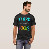 Third Grade Rocks Team 3rd Grade Teacher T-shirt (Voorkant volledig)