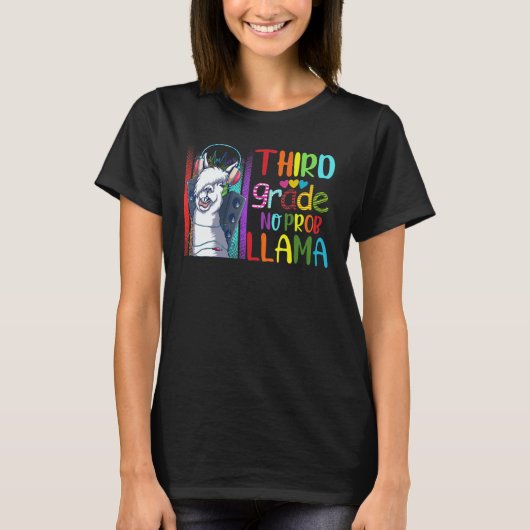Third Grade Teacher Back To School No Prob Llama G T-shirt (Voorkant)