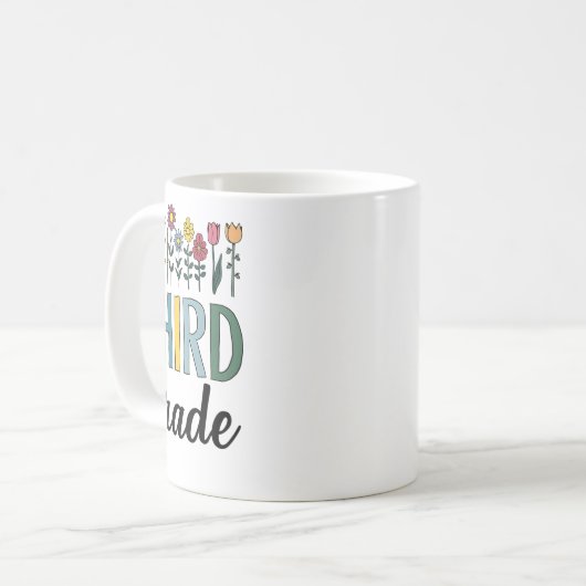 Third Grade Teacher Wildflower Back To School Flor Koffiemok (Voorkant links)