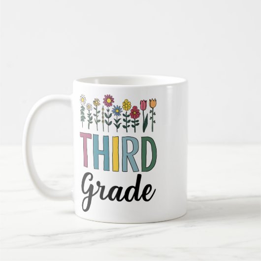 Third Grade Teacher Wildflower Back To School Flor Koffiemok (Links)