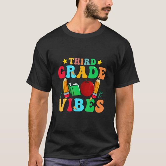 Third Grade Vibes  3rd Grade Team Retro 1st Day of T-shirt (Voorkant)