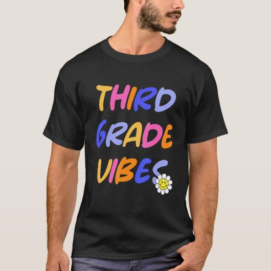 Third Grade Vibes 3rd Grade Team Retro 1st Day of T-shirt (Voorkant)