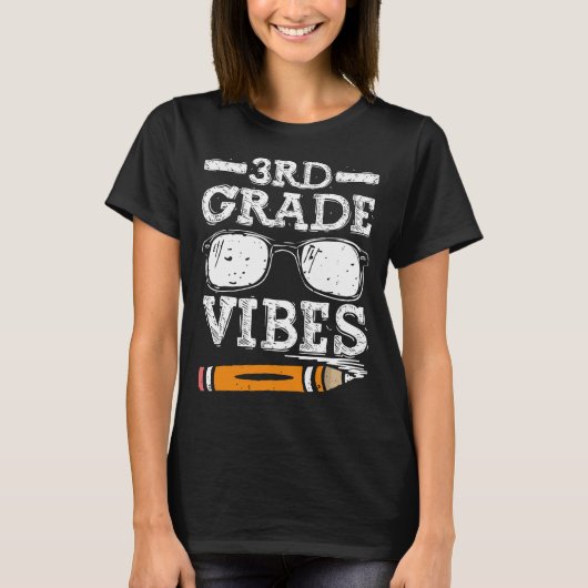 Third Grade Vibes - 3rd Grade Team Retro 1st Day T-shirt (Voorkant)