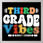 Third Grade Vibes Back To School Student Teacher Poster (Voorkant)