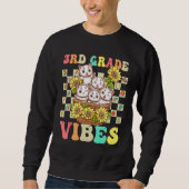Third Grade Vibes Cute Cat Back To School Retro 3r Trui (Voorkant)
