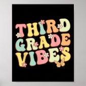 Third Grade Vibes Hello Team 3rd Grade Teacher Kid Poster (Voorkant)