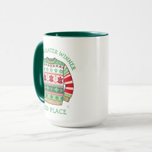 Third Place Ugly Sweater Winner Christmas Mok (Voorkant links)