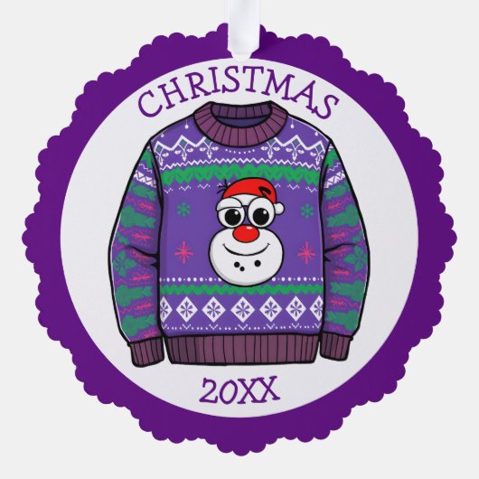 Third Place Ugly Sweater Winner Christmas Ornament Kaart (Achterkant)