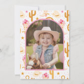 Third Rodeo Western Cowgirl Photo 3rd Birthday Kaart (Achterkant)
