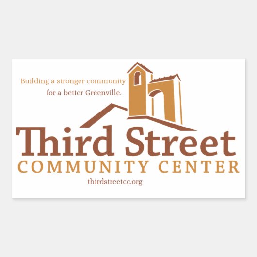 Third Street Community Center Vision Rechthoekige Sticker (Voorkant)
