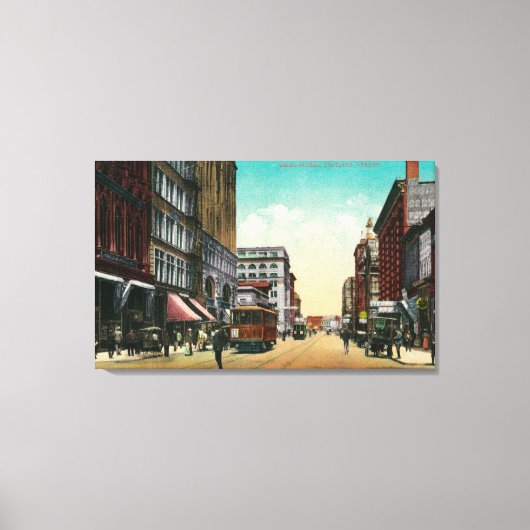 Third Street in Portland, Oregon Canvas Afdruk (Voorkant)