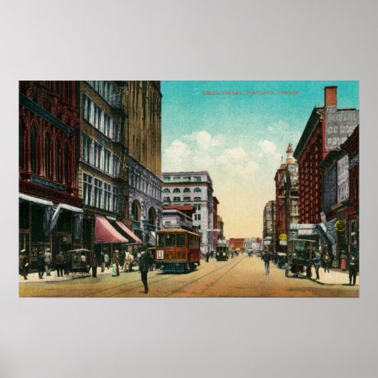 Third Street in Portland, Oregon Poster (Voorkant)