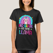 Third Team 3rd Grade Teacher Rainbow No Prob Llama T-shirt (Voorkant)