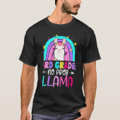 Third Team 3rd Grade Teacher Rainbow No Prob Llama T-shirt (Voorkant)
