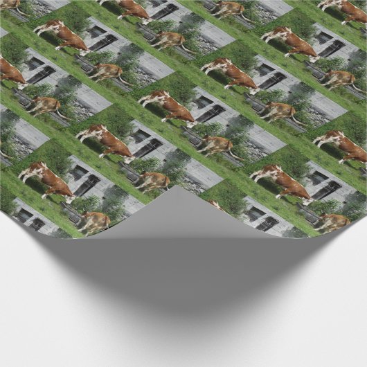 Thirsty Fleckvieh Cadeaupapier (Hoek)