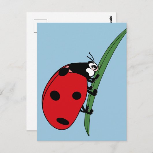 Thirsty Ladybug Briefkaart (Voorkant / Achterkant)