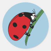 Thirsty Ladybug Ronde Sticker (Voorkant)