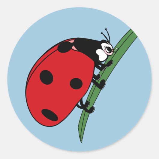 Thirsty Ladybug Ronde Sticker (Voorkant)